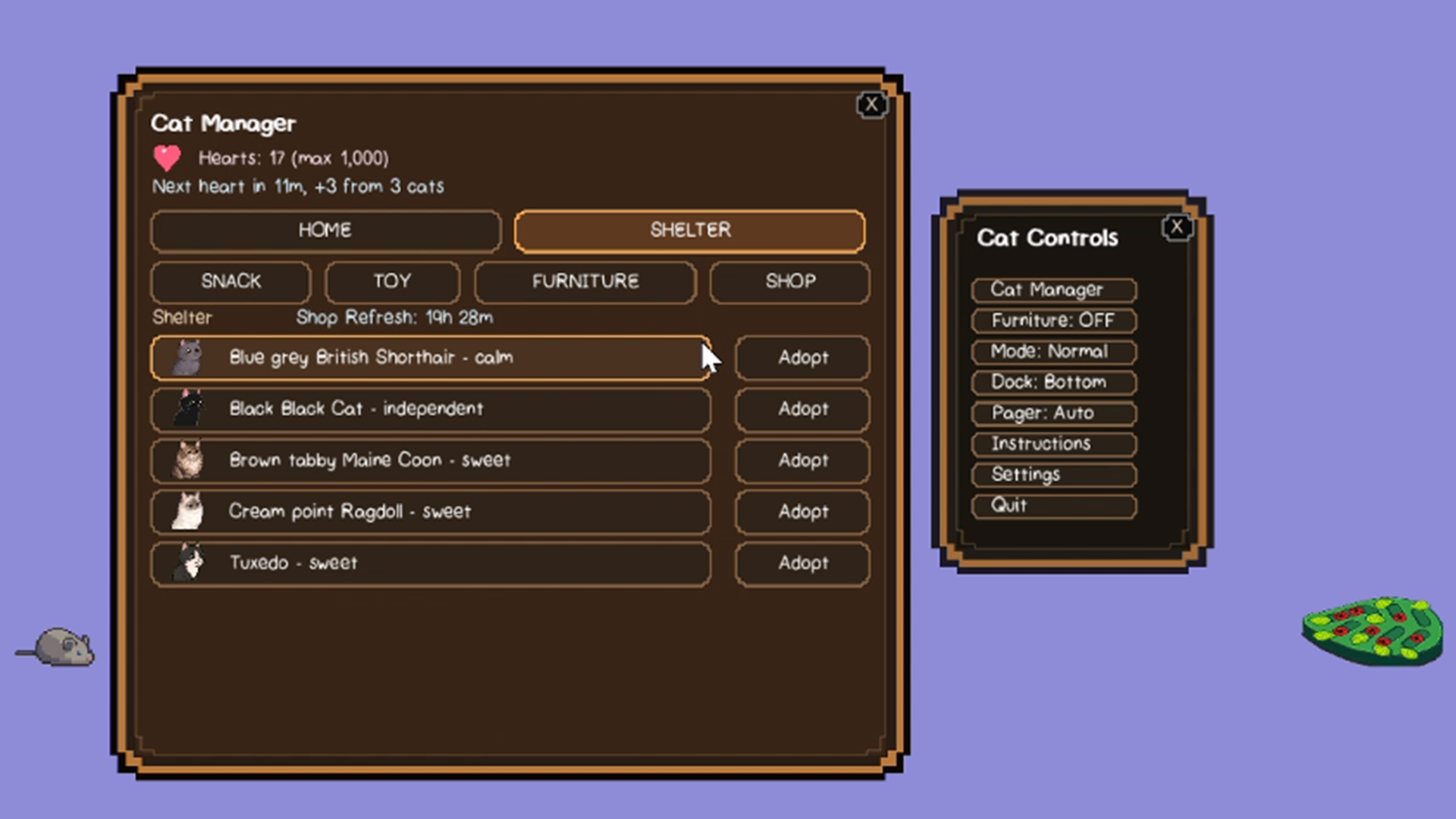 Desktop cat furniture and toys screenshot